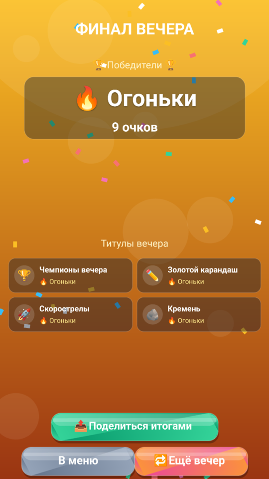 Финал вечера с титулами